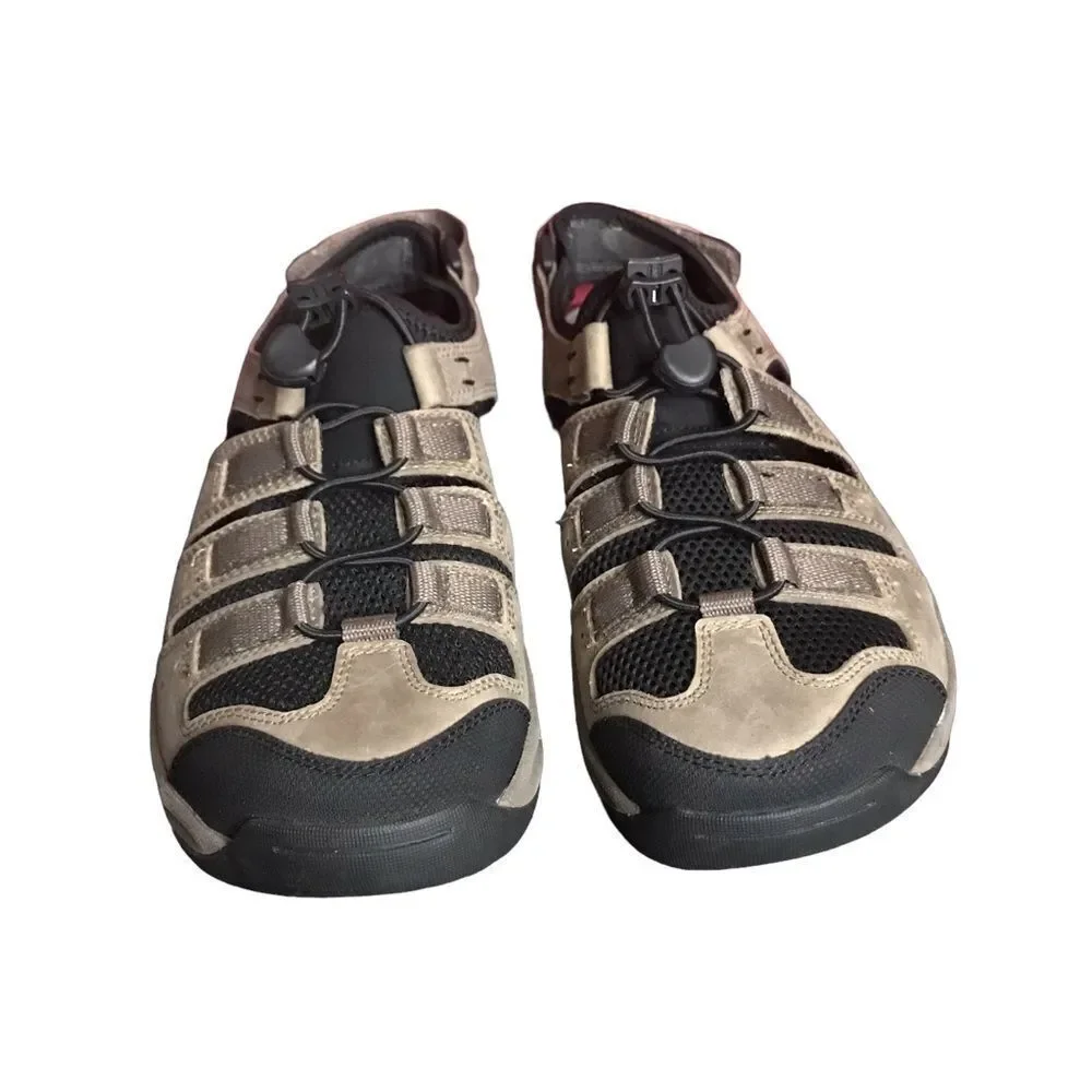 Abeo Men's Size 8 Tan and Black Sandals